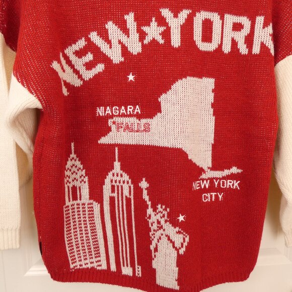 Spirit Jersey Sweater Unisex Adult M Oversized New York Red Knit Heavy Weight - Picture 5 of 12
